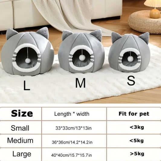 SnoozePod™ Calming Cat Bed Cave & Enclosed Burrow Nest