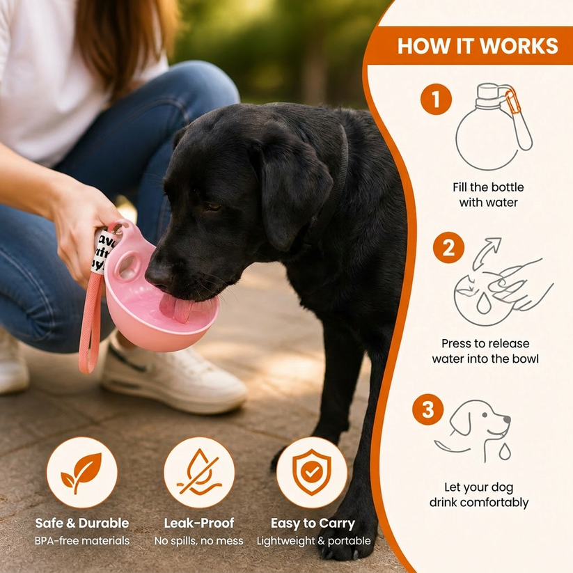 2-in-1 Travel Water Bottle for Dogs