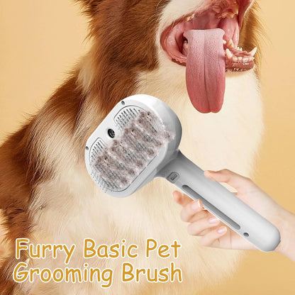 3-in-1 Steamy Pet Brush - Anti-Flying Fur Grooming Tool