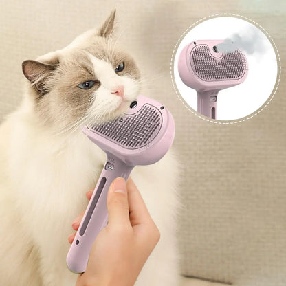 3-in-1 Steamy Pet Brush - Anti-Flying Fur Grooming Tool