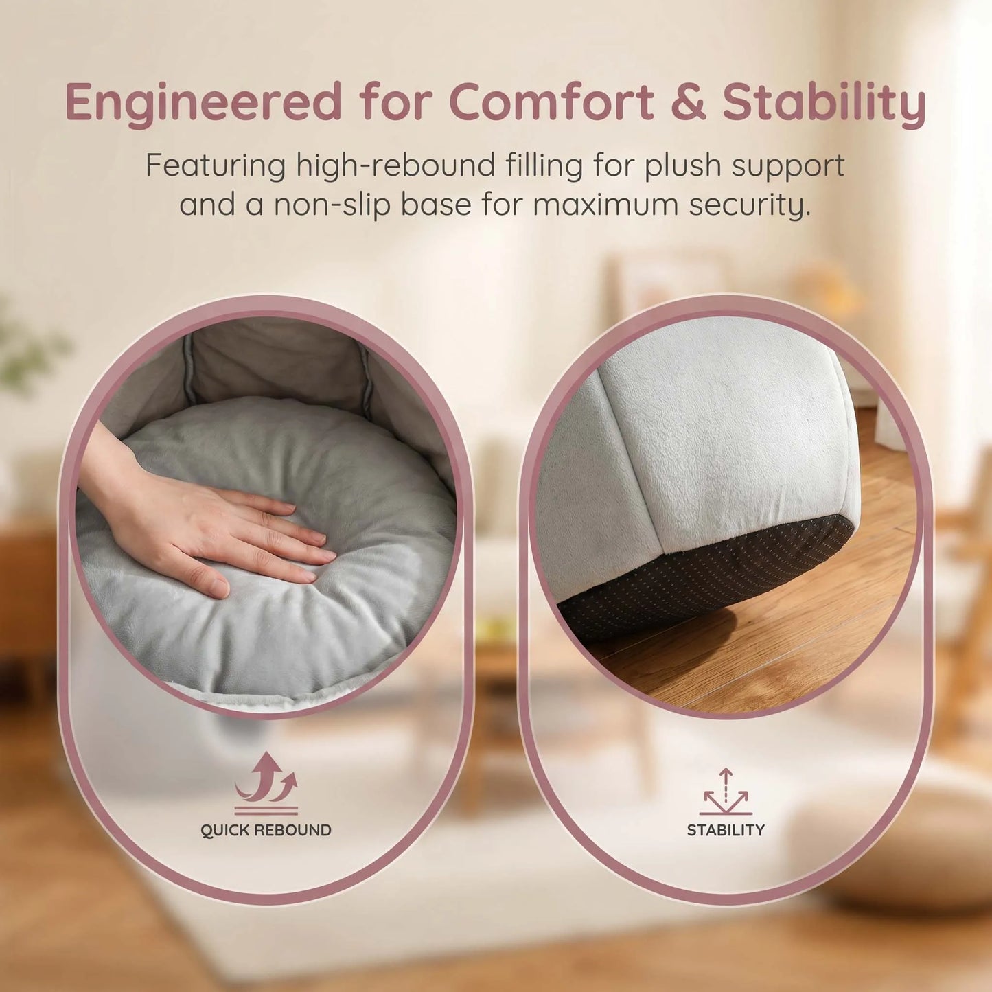 SnoozePod™ Calming Cat Bed Cave & Enclosed Burrow Nest