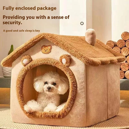 Classic Cottage™ Detachable House Bed for Cats & Small Dogs