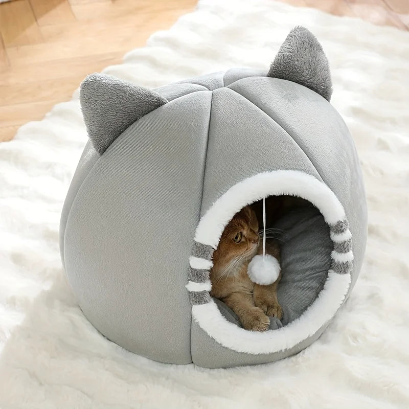 SnoozePod™ Calming Cat Bed Cave & Enclosed Burrow Nest
