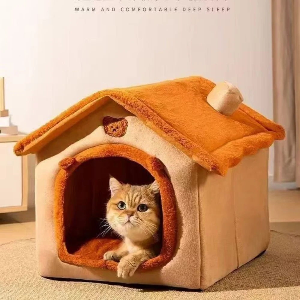 Classic Cottage™ Detachable House Bed for Cats & Small Dogs