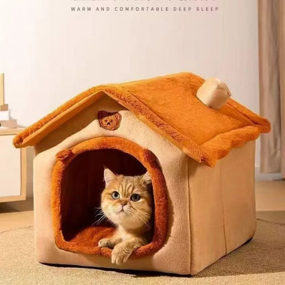 Classic Cottage™ Detachable House Bed for Cats & Small Dogs